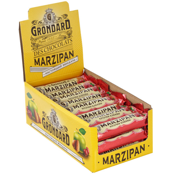 №1 TM Grondard     (8415) Батончики глазированные Марципановые Клюква, (24шт по 50г)    в Воскресенске