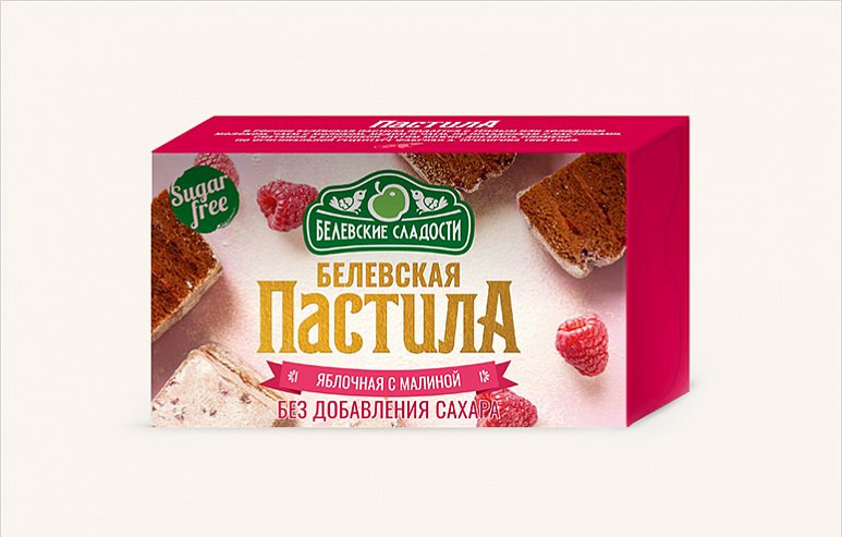  Пастила  200г диетическая с МАЛИНОЙ, НОВЫЙ ФОРМАТ (4*50г)   в Воскресенске
