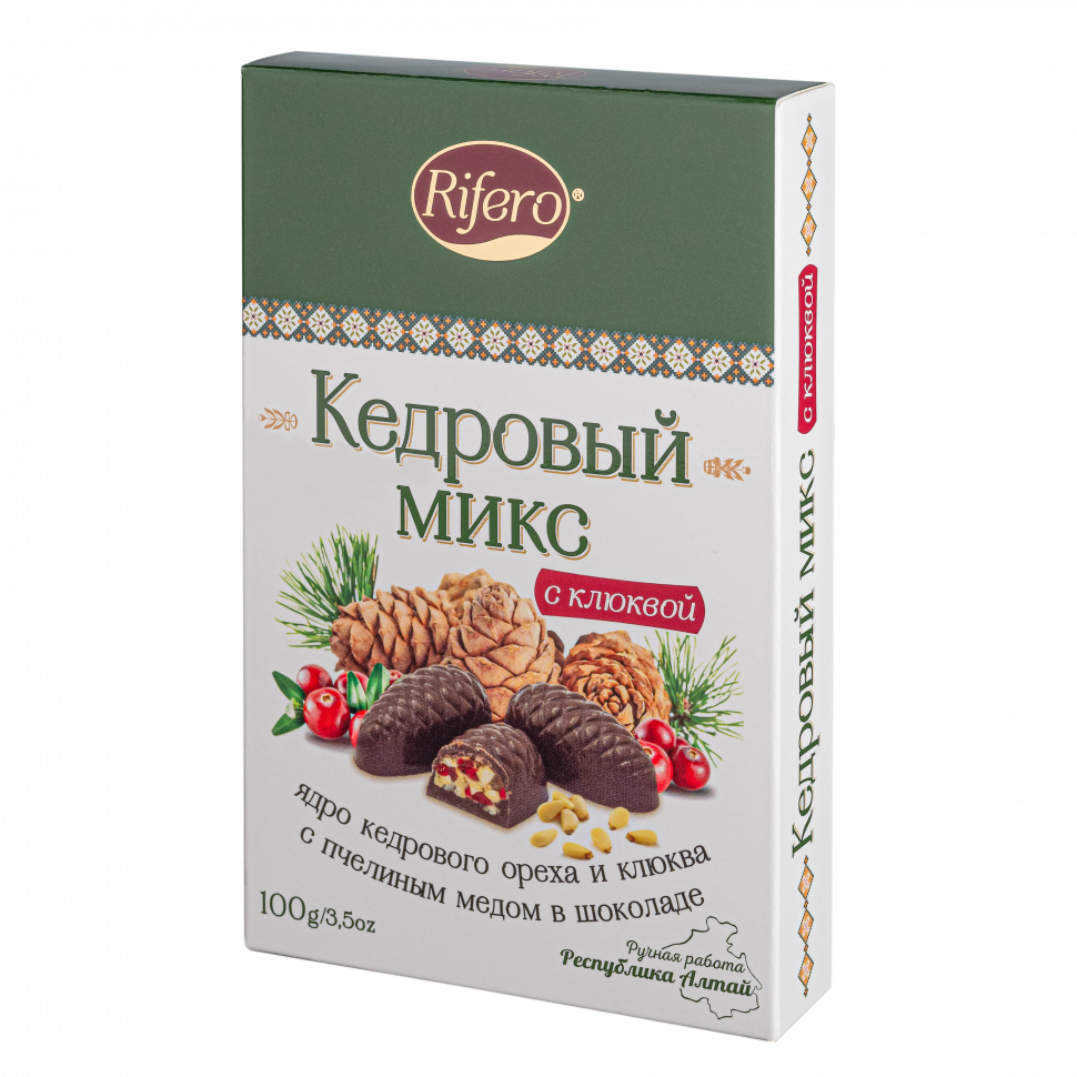  Риф и ко Конфеты "Кедровый микс КЛЮКВА" 100г     в Воскресенске