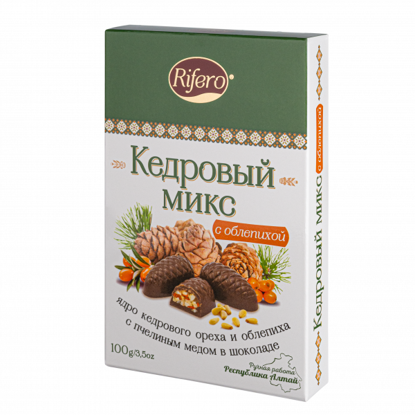 №1 Риф и ко Конфеты "Кедровый микс ОБЛЕПИХА" 100г      в Воскресенске