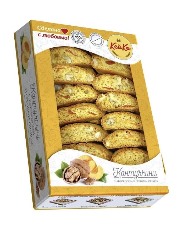 №3 Кей Ко Кантуччини с абрикосом и грецким орехом, 200г в Воскресенске