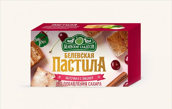 №2 Пастила  200г диетическая С ВИШНЕЙ, НОВЫЙ ФОРМАТ (4 шт по 50гр)    в Воскресенске