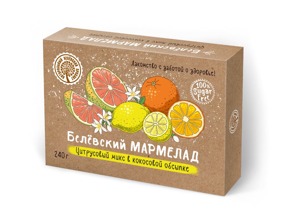  Мармелад белевский на фруктозе 240г "Цитрусовый микс" в Воскресенске